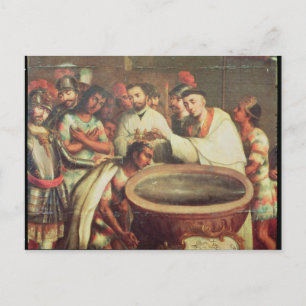 First Baptism of the Indians by the Dominicans Postcard