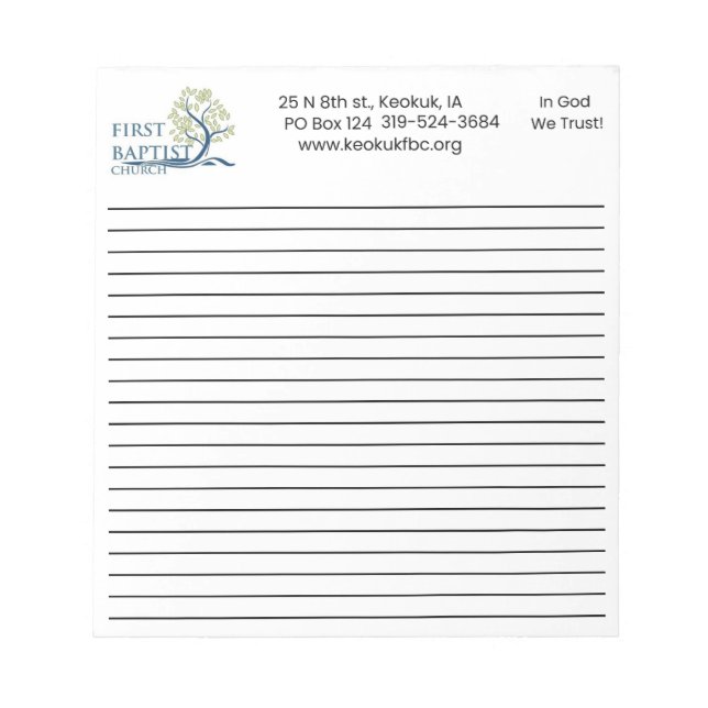 First Baptist Church Notepad (Front)