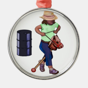 First Barrel Race Metal Tree Decoration