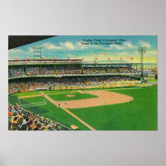 First Base Bleachers View of Crosley Field Poster (Front)