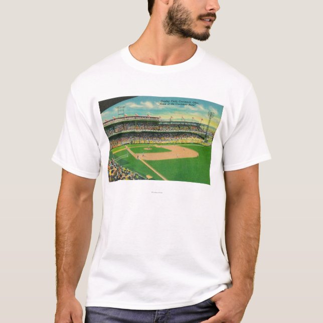 First Base Bleachers View of Crosley Field T-Shirt (Front)