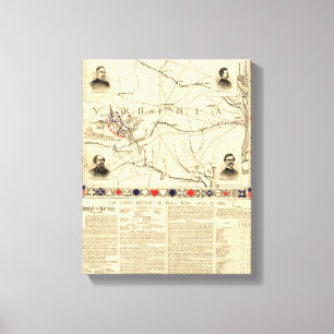 First Battle of Bull Run - Civil War Panoramic 7 Canvas Print