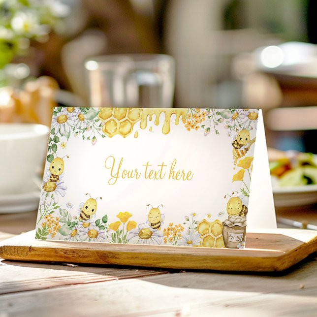 First Bee Day Bumblebee Birthday Party Food Tent Place Card (Creator Uploaded)