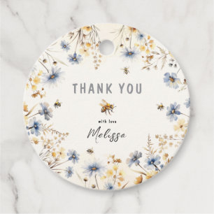 First Bee Day - Floral 1st Birthday Thank You Favour Tags