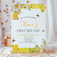 First Bee Day Floral Honey Bee 1st Birthday Party