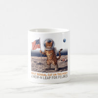 First Bengal Cat on the Moon - Retro Space Feline