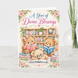 First Birthday And Divine Blessings Card