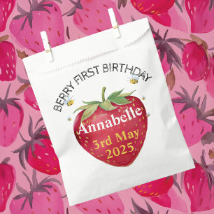 First birthday Baby 1st Strawberry Cute Favour Bags