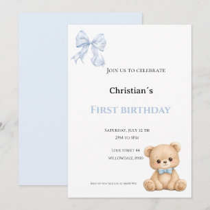 First Birthday baby boy Invitation