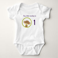 First Birthday Baby Safari Monkey with Pacifier