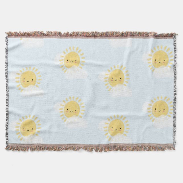 First Birthday Baby Shower Sunshine Cute Party Throw Blanket (Front)