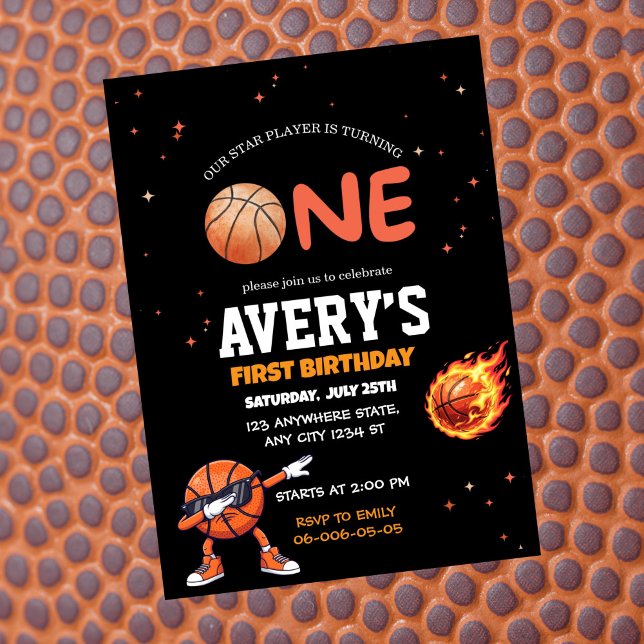 First birthday Basketball Invitation (Creator Uploaded)