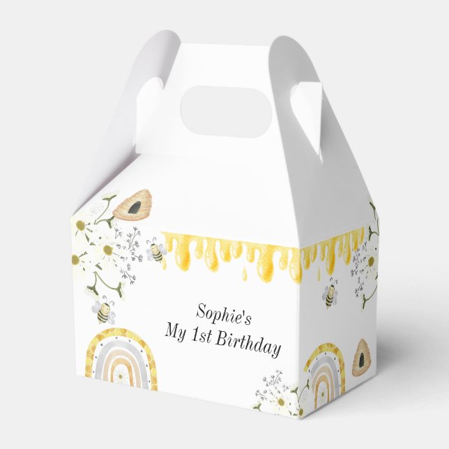 First Birthday Bee Favour Box (Front Side)