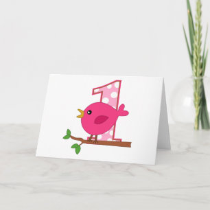 First Birthday Birdie Card