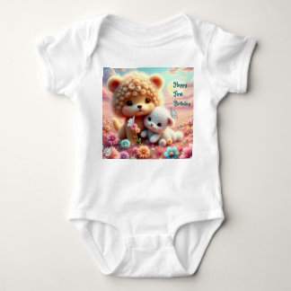 First Birthday Bodysuit Toy Bear