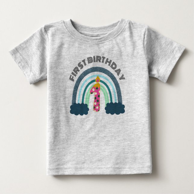 First Birthday Boho  Baby Girl  Baby T-Shirt (Front)