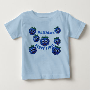 First Birthday Boy Blue Berry 1st Baby T-Shirt