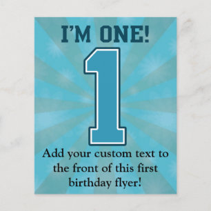 First Birthday Boy, I'm One, Big Blue Number 1