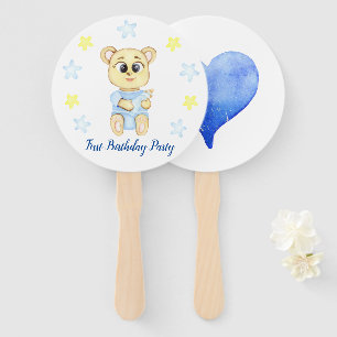 First Birthday Boy Party Hand Fan