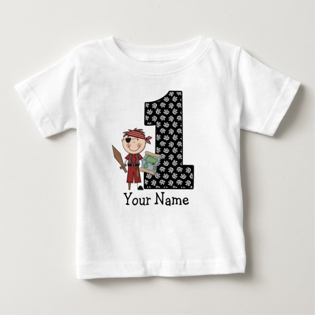 First Birthday Boy Pirate T-shirt (Front)