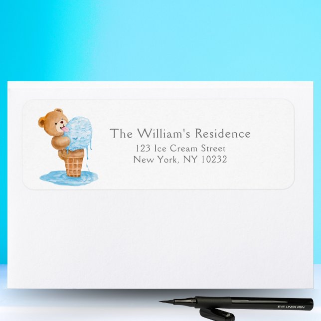 First Birthday Boy Teddy Bear Ice Cream (Creator Uploaded)