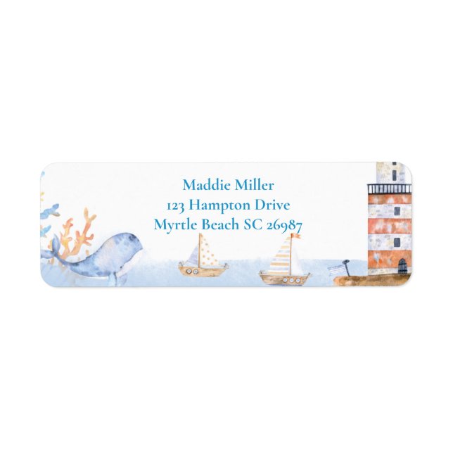 First Birthday Boys Nautical Blue Lighthouse  (Front)