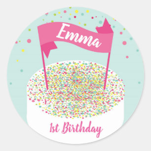First Birthday Cake Banner stickers