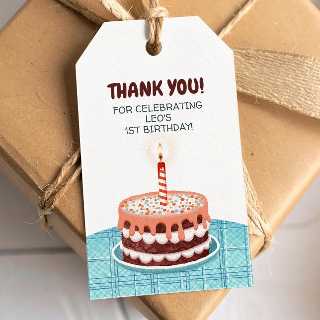 First Birthday cake Thank you Gift Tag (Creator Uploaded)
