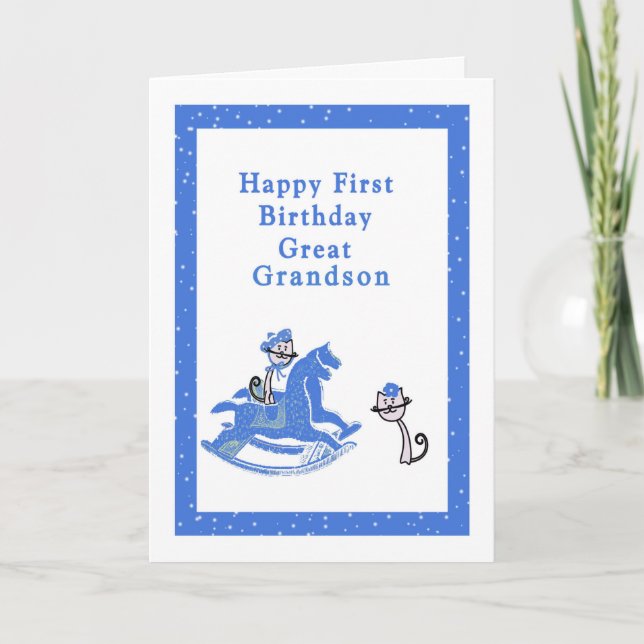 First Birthday Card Great Grandson (Front)