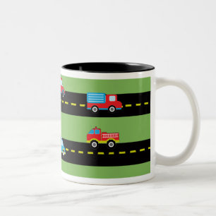 First Birthday Cars Two-Tone Coffee Mug