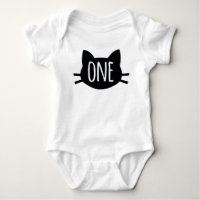 First Birthday - Cat Themed Baby Bodysuit