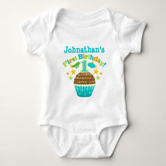 First Birthday Cupcake (Boys) Baby Bodysuit