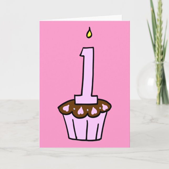 First Birthday Cupcake Party Invitations and Cards (Front)