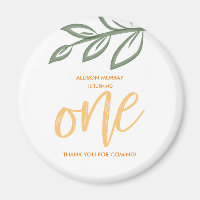 First Birthday Cute Doodle Paint Leaves