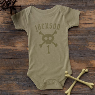 First Birthday Cute Pirate Boy Name Baby Bodysuit
