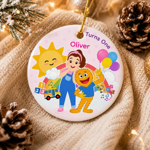 First Birthday Cute Preschool Learning Fun Ceramic Tree Decoration
