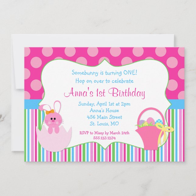 First Birthday Easter Invitation (Front)