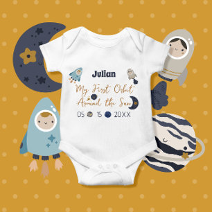 First Birthday, First orbit around the sun!T-Shirt Baby Bodysuit
