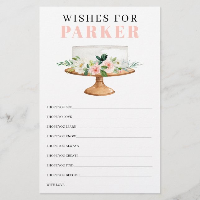 First Birthday Game Modern Pink Floral Girl (Front)