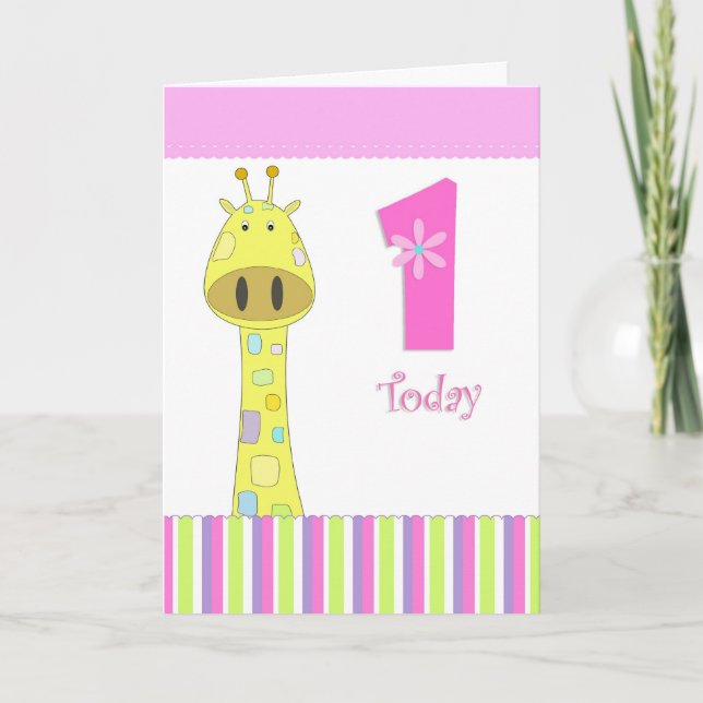 First birthday girl card (Front)