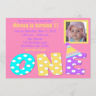 First Birthday Girl Pink Invitaiton Invitation