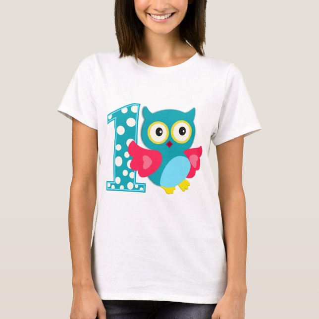 First Birthday Happy Owl T-Shirt (Front)