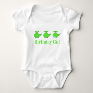 First Birthday Helicopter  Baby Bodysuit
