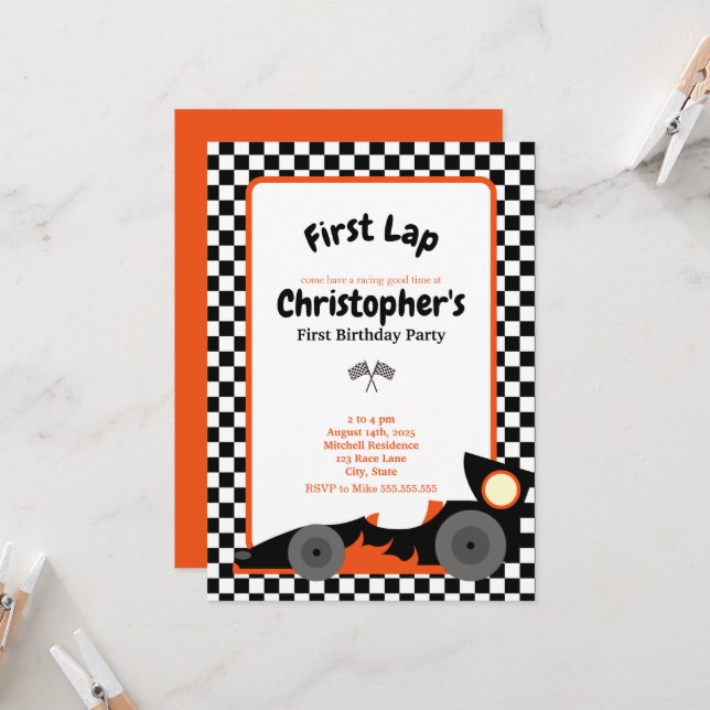 First Birthday Invitation (Front/Back In Situ)