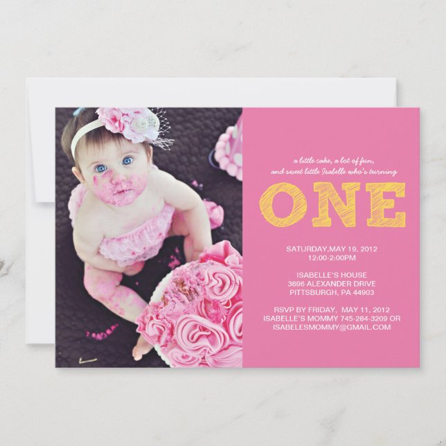 First Birthday Invitation ONE (Front)