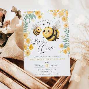 First Birthday Invite First Bee Day 1st Birthday