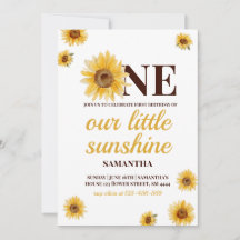 First Birthday Little Sunshine Sunflower Custom