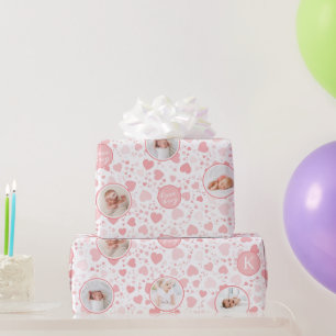 First Birthday Lovebug Personalise Photo Wrapping  Paper
