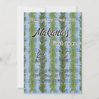 First Birthday Luau Invitation Template