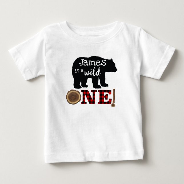 First Birthday Lumberjack Raglan Shirt (Front)